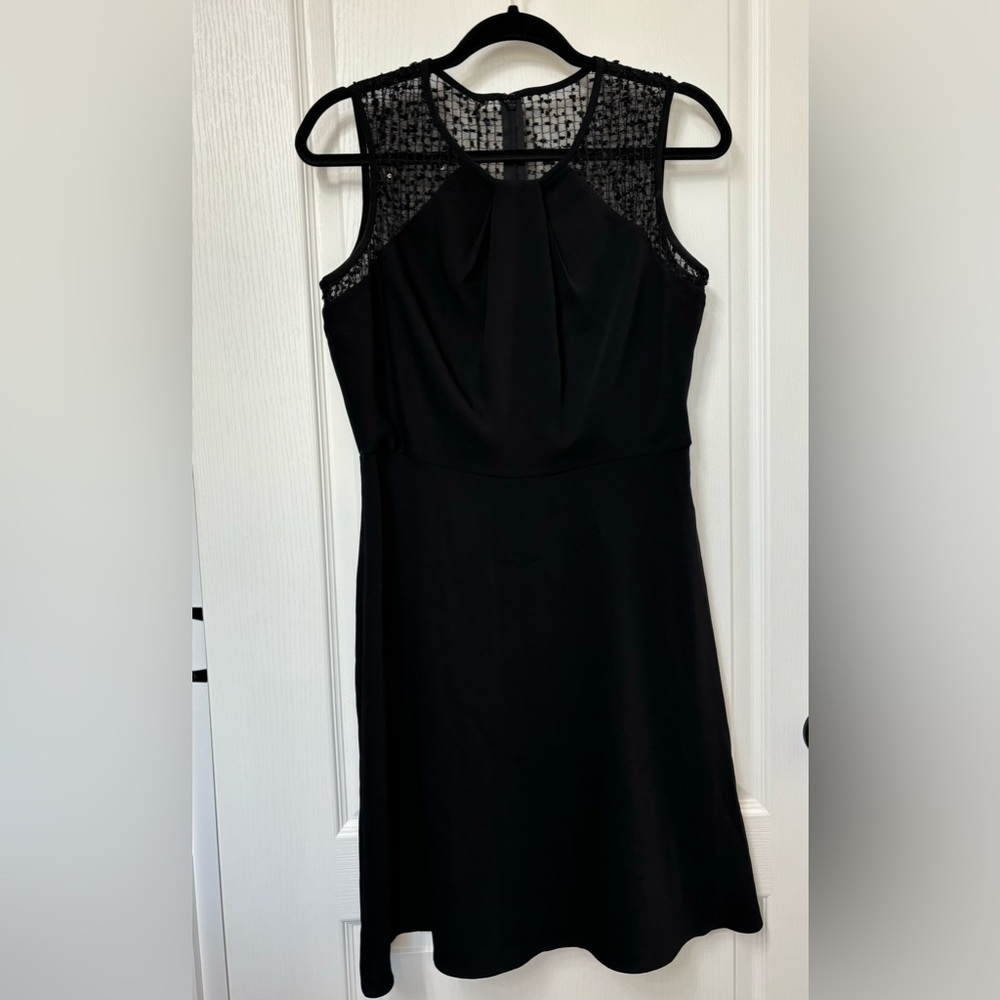 Calvin Klein Sleeveless Black Cocktail Dress with Sequins Size 8P